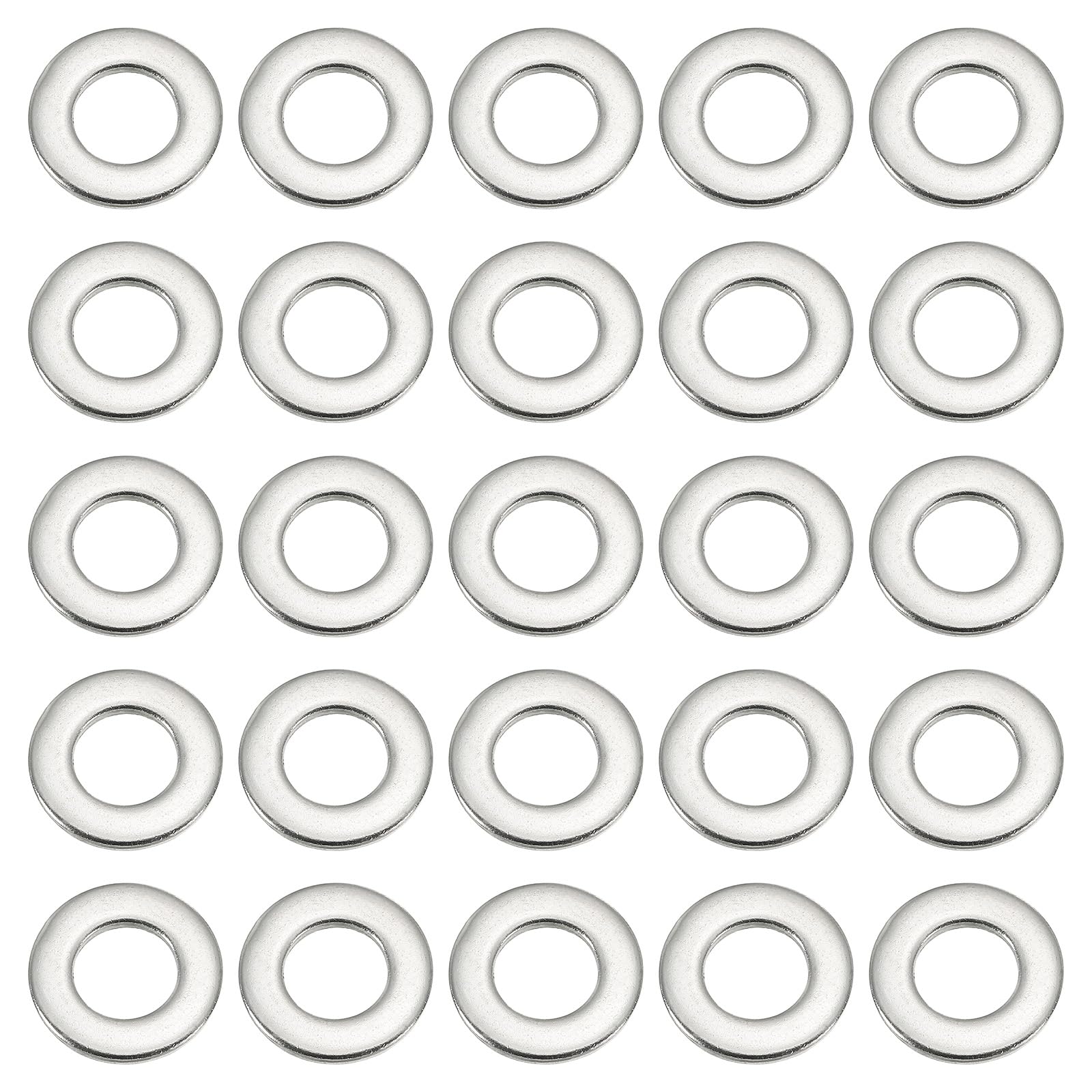 PATIKIL 304 Stainless Steel Flat Washer, 50 Pack 3/7" ID x 7/9" OD x 0.08" Thickness Metal Fender Washers Lock Washers for Screws Bolts Assortment