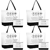 Cunno 8 Pcs Team Appreciation Tote Bag Women Employee Gift Team Together Canvas Makeup Bags for Worker Staff Coworker Nurse Teacher