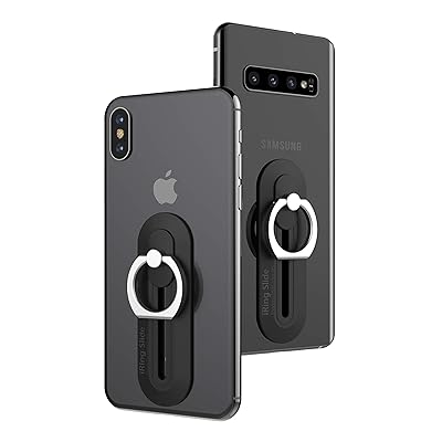 iRing Slide-Wireless Charging Compatible. Simply Slide The Ring Down to Charge. Includes Hook Mount for Car Cradle or Wall. AAUXX Original Ring Grip Finger Holder Stand (Black)