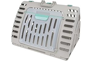 SportPet Designs Foldable Travel Cat Carrier - Front Door Plastic Collapsible Carrier Collection, Waterproof Bed