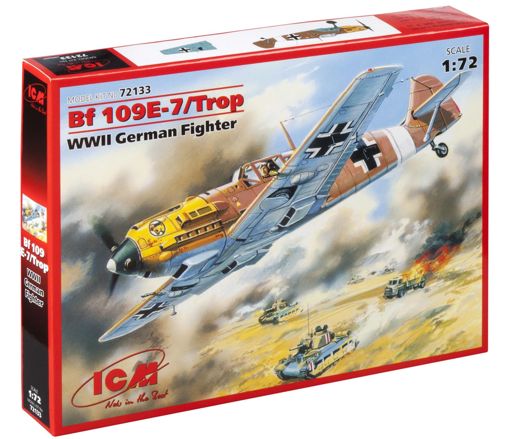 ICM 1:72 - Messerschmitt Bf 109E-7/Trop, WWII Fighter