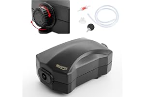 Marpros Aquarium Air Pump Single Outlet/Dual Outlet Adjustable Aerator with Accessories for 5-200 Gallon Fish Tank