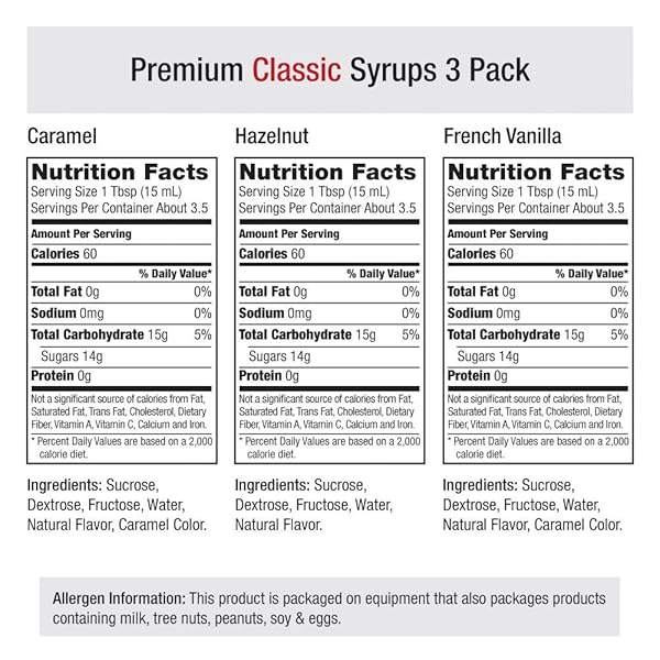 AMORETTI PREMIUM CLASSIC SYRUPS 50ML 3 PACK (FRENCH VANILLA, CARAMEL, HAZELNUT), 1.69 FL OZ (PACK OF 3)