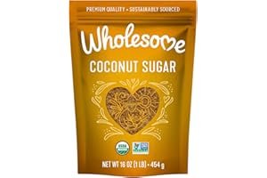 Wholesome Sweeteners 16-Ounce Organic Coconut Sugar, Non GMO, Gluten Free & Vegan Sweetener, for Baking, Sauces, and Smoothies, 1 Pack