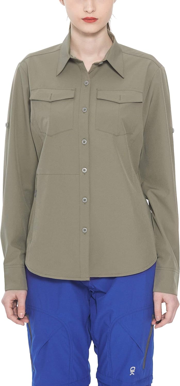 Little Donkey Andy Women's Stretch Quick Dry UPF50+ Long Sleeve Shirt for Hiking, Travel, Camping: Clothing