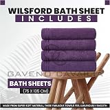 GC GAVENO CAVAILIA Large Towels Bath Sheet 4 Pack 75x135 cm 450 GSM Purple view 3