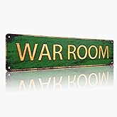 WAR ROOM Metal Sign – Vintage Aluminum Wall Decor for bar, Game Room, Garage, Gym – Tactical Motivation Plaque – 4x16 Inches, Easy to Hang