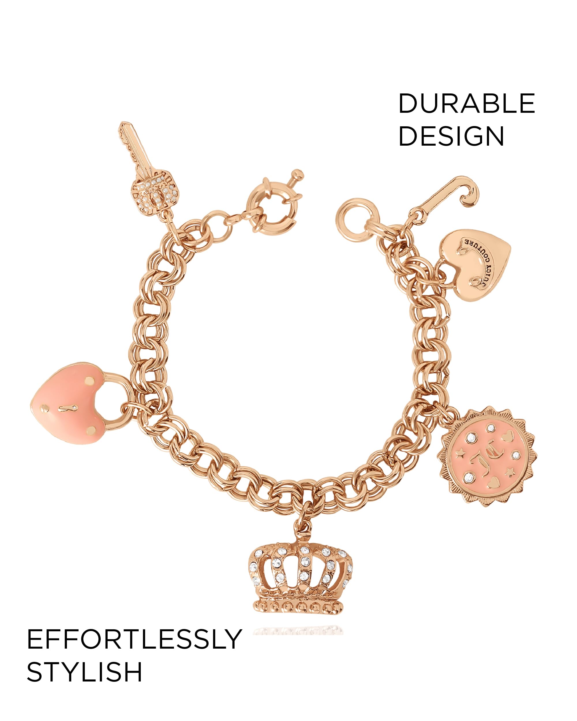 Juicy Couture Charms Bracelet with Clear Stones, 7.5