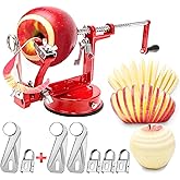 Apple Peeler Corer, Long lasting Chrome Cast Magnesium Alloy Apple Peeler Slicer Corer with Stainless Steel Blades and Powerf