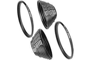 Neewer 18 Pieces Metal Camera Lens Filter Ring Adapter Kit - 9 Pieces Step Up Ring Setand 9 Pieces Step Down Ring Set for Can