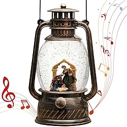 Christmas Nativity Snow Globe,Musical Lighted