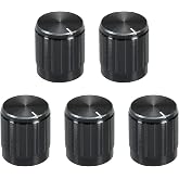 MECCANIXITY Potentiometer Control Knob ABS Guitar Knob for 6mm D Type Shaft Electric Guitar Power Amplifiers Stereos,Bass 180 Degrees Aluminum Plastic Knob Black 5PCS