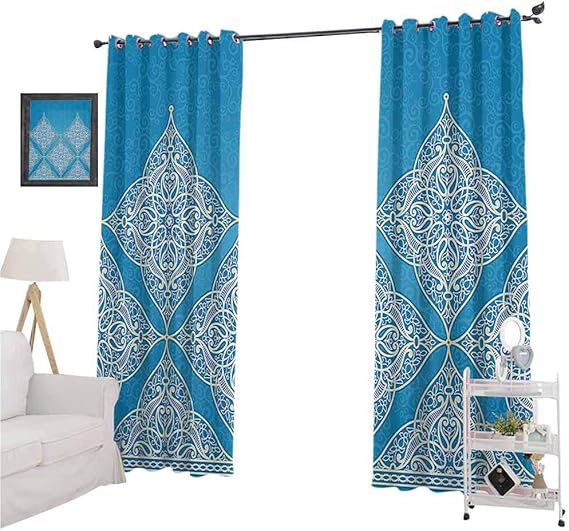 Cortina tradicional para decoración de la casa con ojales para ventana