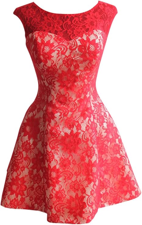 amazon red lace dress