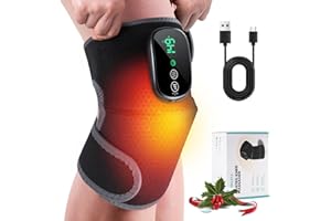 HOMRELEXA Cordless Knee Heating Pad, Newly 4 Vibration Motors Knee Massager, 3-in-1 Heated Knee Brace with 5 Heat Levels and 5 Massage Modes, Heated Knee Massager Brace, Birthday Gifts for Dad & Mom (1 PCS)