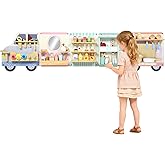 Qaba Truck Activity Wall Busy Board, 5 Activities, Sensory Wall Panel for Toddlers 3+ Years, Montessori Learning Activity Cen