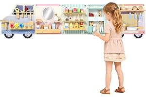 Qaba Truck Activity Wall Busy Board, 5 Activities, Sensory Wall Panel for Toddlers 3+ Years, Montessori Learning Activity Cen