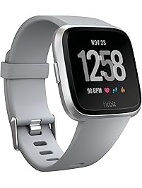 Fitbit Versa Smartwatch, Gray/Silver Aluminium, One Size (S & L Bands Included)
