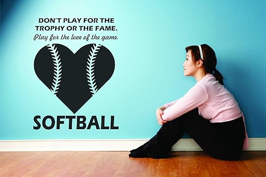 Amazon Com Softball Wall Decals For Girls Bedroom Girl