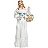 miccostumes Women's Victorian Dress Medieval Renaissance Costume Classic Edwardian Ruffle Fairy Corset Dress Fake two pieces