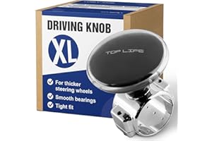 Top Life Steering Wheel Knob for Truck - XL Size for Thick Steering Wheels - Spinner for Heavy Duty, Vans, Pickup Trucks, Semi, Sport, Tuning - Facilitates Maneuvers