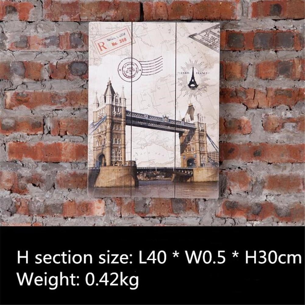 STEAM PANDA Wood Hanging Painting Retro Mural Wall Decoration, H