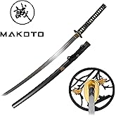 MAKOTO Handmade Sharp Katana Black Samurai Sword 40"