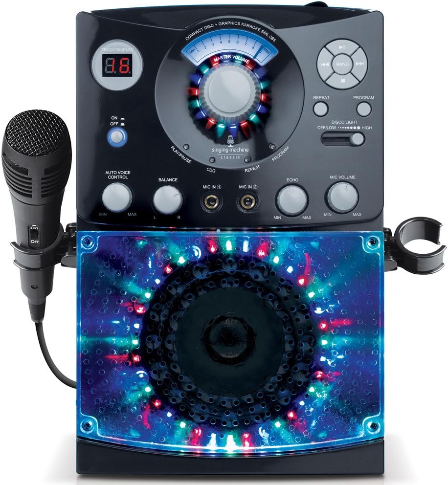 Singing Machine SML385BTBK Karaoke System with LED Disco