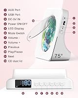 GREADIO Portable CD Player Bluetooth 5.0 Desktop w/ Speakers Remote FM USB view 2
