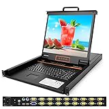 Upgraded 16 Port Rack Mount KVM Console