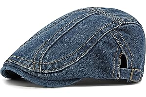 XYIYI Men Denim Newsboy Cap Women Cotton Flat Ivy Gatsby Cabbie Driving Berets Hat