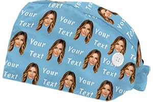 Custom Scrub Caps for Women and Men, Personalized Face Scrub Cap, Customized Surgical Cap with Photos Text, Nurse Hat Unisex