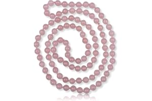 MGR MY GEMS ROCK! 36 Inch 7-8MM Long Polished-Finish Genuine Semi-Precious Stone Endless Infinity Long Beaded Strand Necklace.