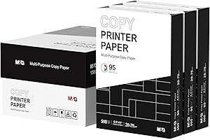 M&G Printer Paper Multipurpose Copy Paper, 8.5 x 11 inches - 3 Ream (1500 Sheets), 20 lb, 95 Bright, White