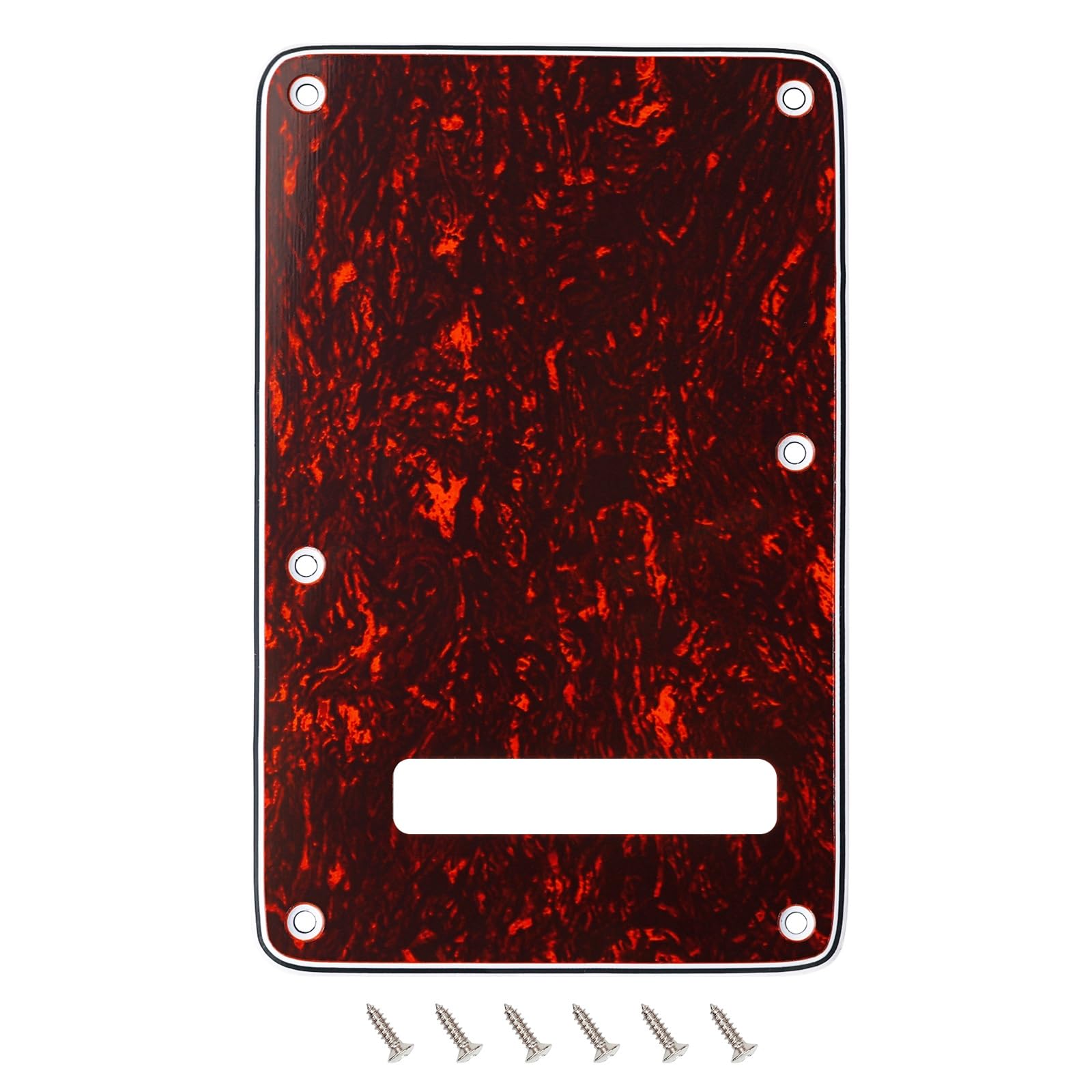 Banworks Electric Guitar 4 Ply Backplate 6-Hole Trem Tremolo Cover for USA/Mexican Standard Strat ST JT/HGB-01 Red tortoiseshell