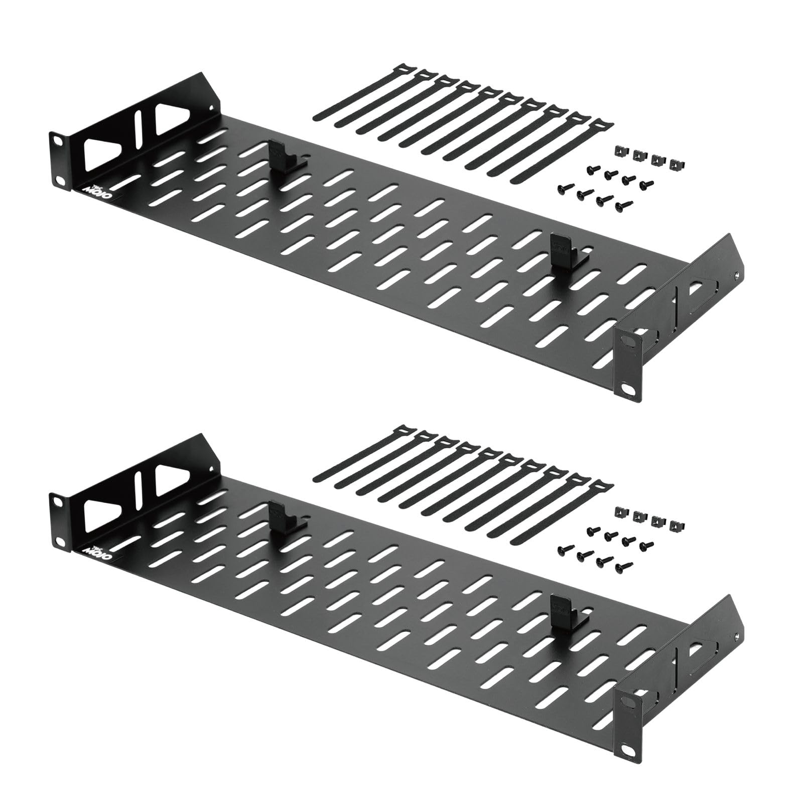 Photo 1 of Tecmojo 1U Rack Shelf,19 inch Rack Shelf 6 inch Depth,Rack Mount Shelf with Anti-Slip Stops,Server Rack Shelf and Network Shelf for 19 in Equipments, 55lbs Capacity of Vented 1U Shelf,No Lip(2 Pack)