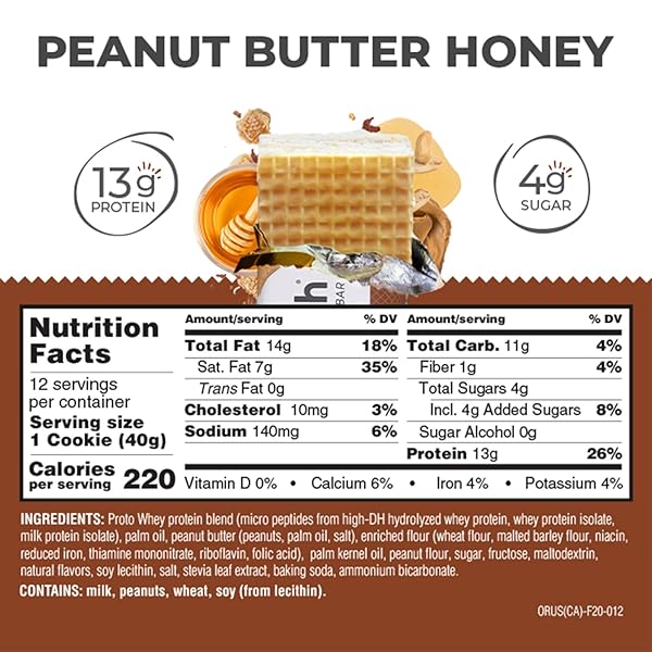 POWER CRUNCH PROTEIN WAFER BARS, HIGH PROTEIN SNACKS WITH DELICIOUS TASTE, PEANUT BUTTER HONEY, 1.4 OUNCE (12 COUNT)