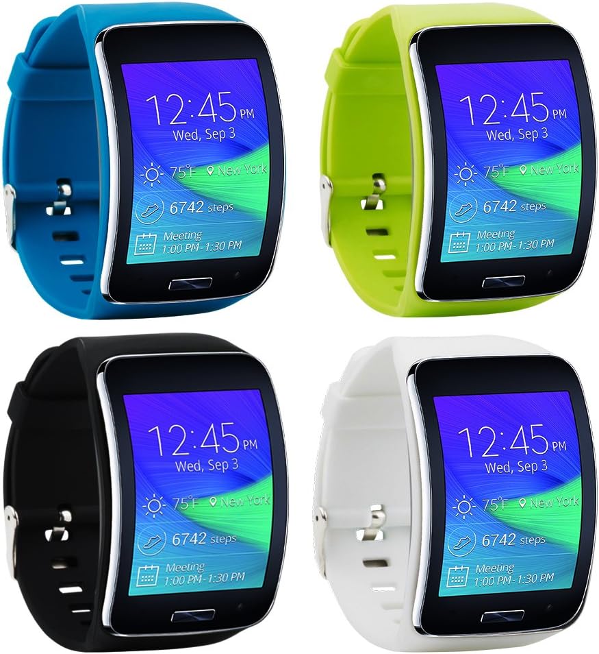 Tkasing Compatible with Samsung Galaxy Gear S R750 Smart Watch Replacement Wristband Bracelet/Free Size Wireless Smartwatch Accessory Band Strap with Secure Buckle