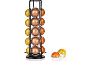 RECAPS Rotary Coffee Pods Holder Stand Compatible with Nespresso Vertuoline Capsules, Hold 20 Vertuo Coffee Pods Organizer wi