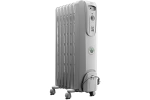 De'Longhi Oil filled Radiator Heater, 1500W Electric Space Heater for indoor use, portable room heater, Energy Saving, full room like office and bedroom with safety features, EW7707CM