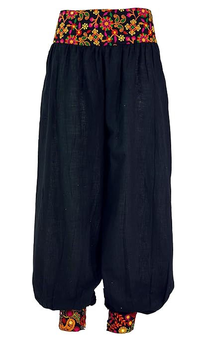 Guru-Shop Luftige Ethno Pluderhose, Boho Muckhose, Pumphose, Damen, Baumwolle, Pluderhosen & Aladinhosen Alternative Bekleidu