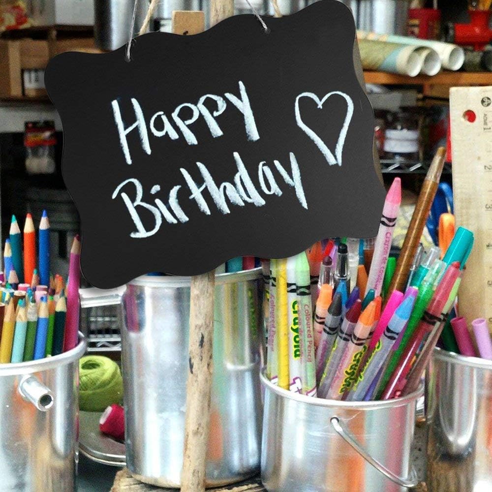 AUSTOR 3 Pack Chalkboard Sign 8x10 inch Double Sided Erasable Message Board with Hanging String and Cleaning Cloth for Wedding, Kitchen and Crafts : Office Products