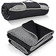 Tirrinia Waterproof Outdoor Blanket with Sherpa Lining, Windproof Triple Layers Warm Comfy Foldable for Camping Stadium, Beach, Picnic, Grass, Concerts, Car, Dog, 51''X 59'' & 59''X 80''