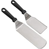 Professional Stainless Steel Spatula Set - Pancake Flipper or Hamburger Turner and Griddle Scraper – Metal Utensil Great for 