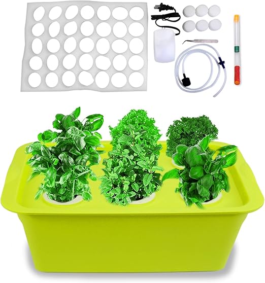 Freehawk - Kit de cultivo hidropónico con bomba de aire, 6 ...