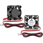GDSTIME 40mm 4010 Fan 24V Dual Ball Bearing Brushless DC Cooling 2Pin 2Pack | Ender 3 Fan Upgrade, 7500RPM, 40x40x10mm, Replacement for 3D Printers Hot end, DVRs, UPS Units - Long Wires (3.3 FT/1 m)