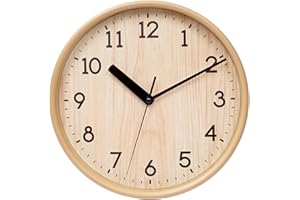 Easy-to-Read 10 Inch Wall Clock Silent, Non-Ticking Decorative Rustic Analog Quartz Wall Clock Battery Operated for Bedroom L