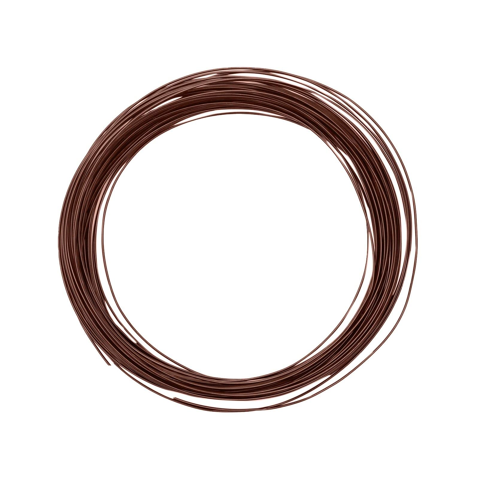 Vaessen Creative Aluminium Craft Wire 49.2 ft (15 m) x 0.03" (0.8 mm) Brown - Flexible Metallic Wire for Crafting, Flower Arranging, Jewellery Making and Modelling