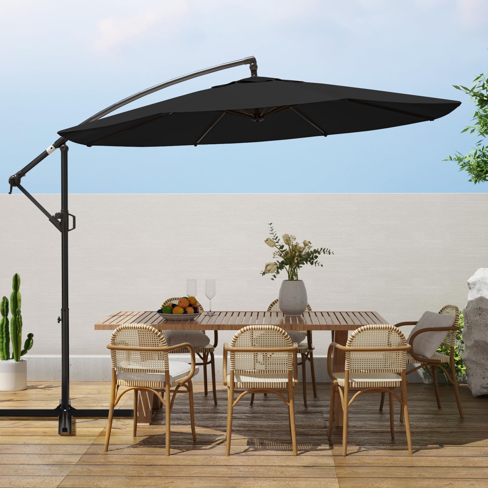 best 13 foot patio umbrella 13ft Double Top Round Cantilever Umbrella