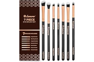 LAMORA Eye Makeup Brushes Eyeshadow Brush Set - 7pcs Soft Synthetic Eyeshadow Blending Brush Kit - For Blending Eyeshadow, Eyeliner, Crease, Eyebrow - Long Lasting, Apply Better, Flawless Look Makeup
